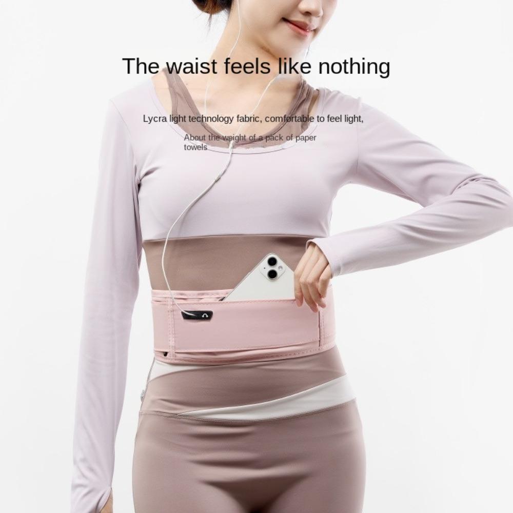 Waterproof Sports Waist Bag Invisible Close Multi-function Running Belt Lightweight with Phone Holder Bottle Holder Waist Pack