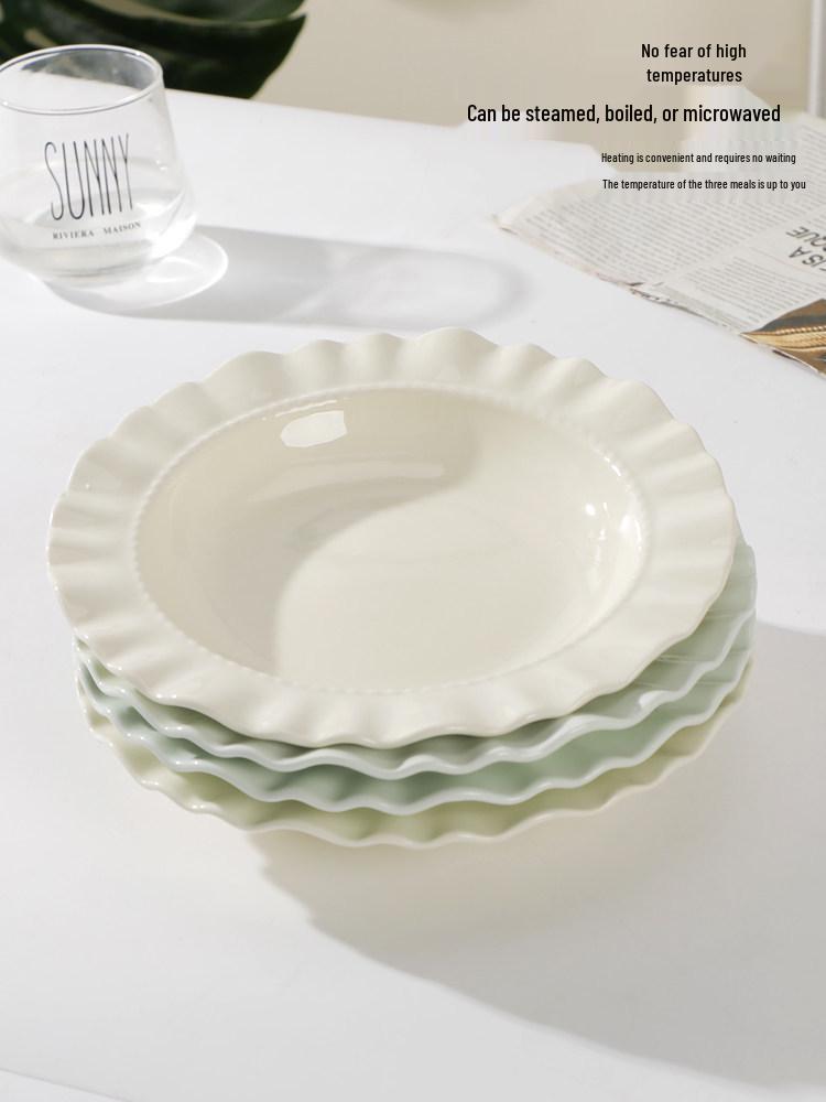 Set of 2 Creative 8-inch French Lace Plates - Classic Cream Soup Dish, 2025 Design