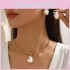 Modern Womens Jewelry Set With Geometric Pendant And Stud Earrings For Daily Wear