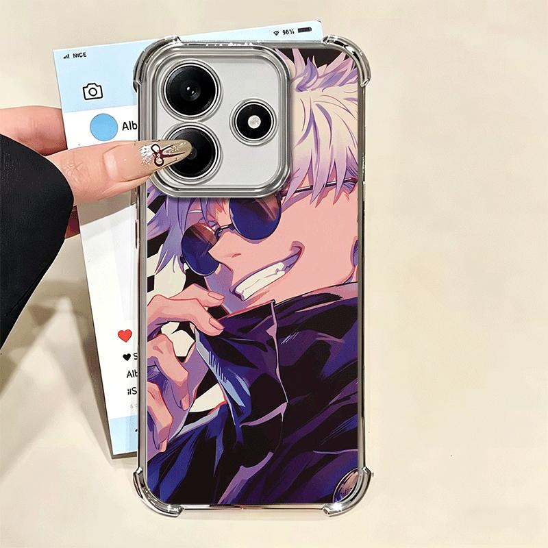 Anime Gojo Satoru JUJUSU Plating Phone Case For Xiaomi Redmi Note 14 15 Pro Plus 13 12 11 11S 11T 10 9S 9 5G Anti-Fall Airabag C
