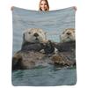 Sea Otters Throw Blanket Anti Shedding Soft Fuzzy Blanket for Home