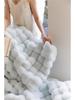 Winter Tuscany Rabbit Hair Plush Throw Blanket - Korean Gentle Style, Light Luxury for Sofa or Office.