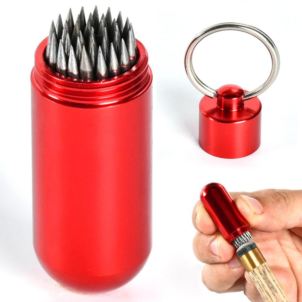 Pool Cue Tip Repair Tool Billiards Accessories Aluminum Maintenance with Key Chain Professional
