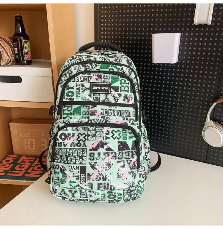 Stylish Nylon Backpack For Men And Women With Letter Design Perfect For School Travel