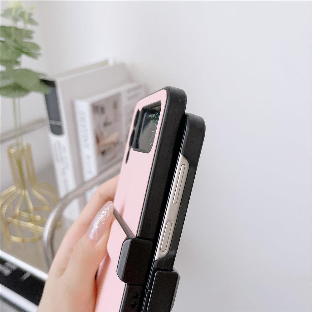 Ultra-thin Leather Hinge Case For Samsung Galaxy Z Flip 6 Flip 5 Flip 4 3 Shockproof  Cover Fundas