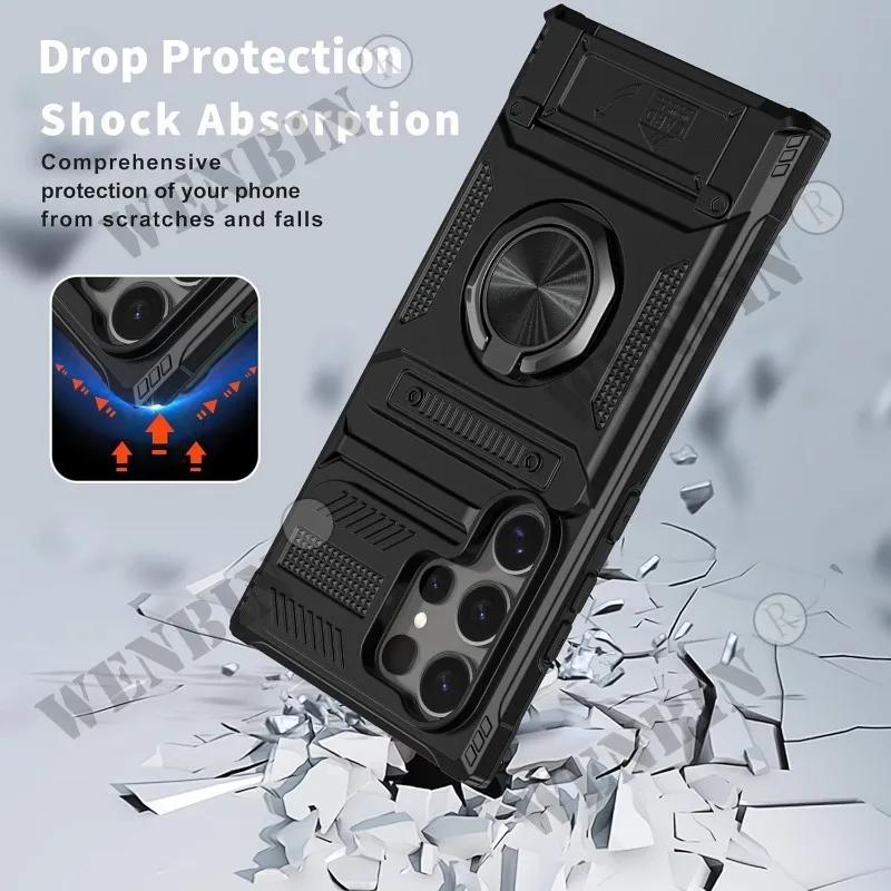 Hoesje Voor Samsung S26 Ultra S2 S24 S23 Ultra A7 A37 A17 Magnetische Roterende Ring Standaard Robuuste Valbescherming Portemonneehoes