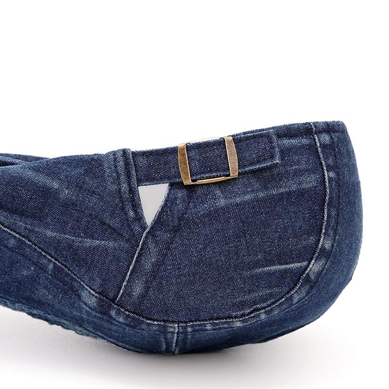 Herbst Schirmmütze Herren Britische Vintage Schiebermütze Denim Kappe Baskenmütze