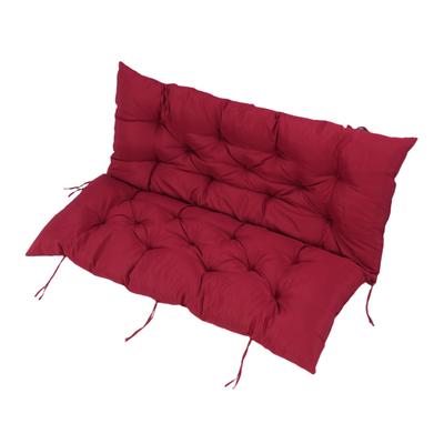 Outdoor Swing Cushion Polyester PP Cotton Splashproof Porch Seat Cushion Replacement with Straps for Garden Patio Furniture Burgundy