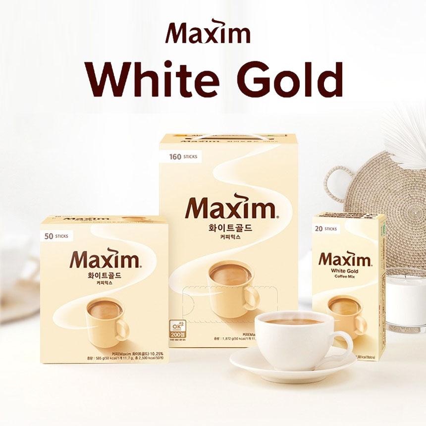 Maxim White Gold Korean Instant Coffee Mix Mild Smooth Coffee Sticks 50 Sticks 585g Value Pack