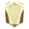 Costume da Bambina Anni '70 Disco Paillettes Lucide Girocollo Top Metallizzato Senza Maniche