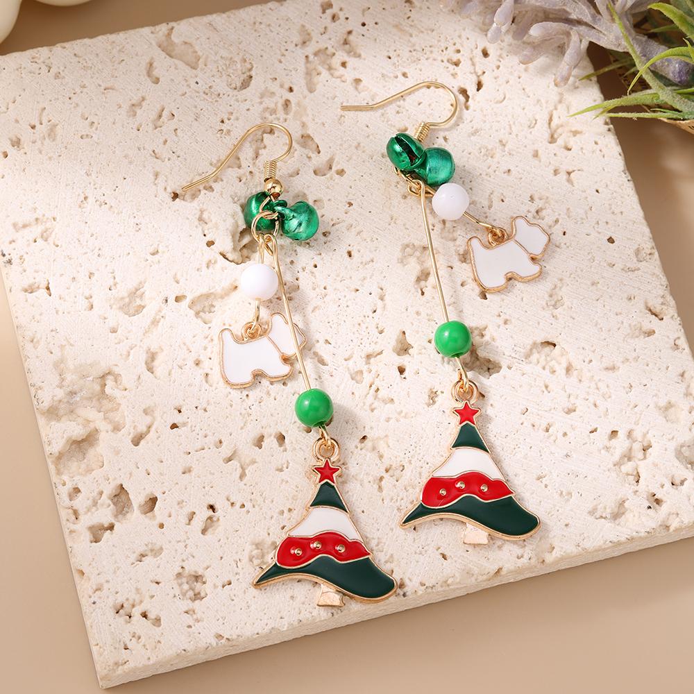 Cute Christmas Earrings for Women Girls Elk Snowman Dangle Earrings X'mas New Year Party Jewelry Gift