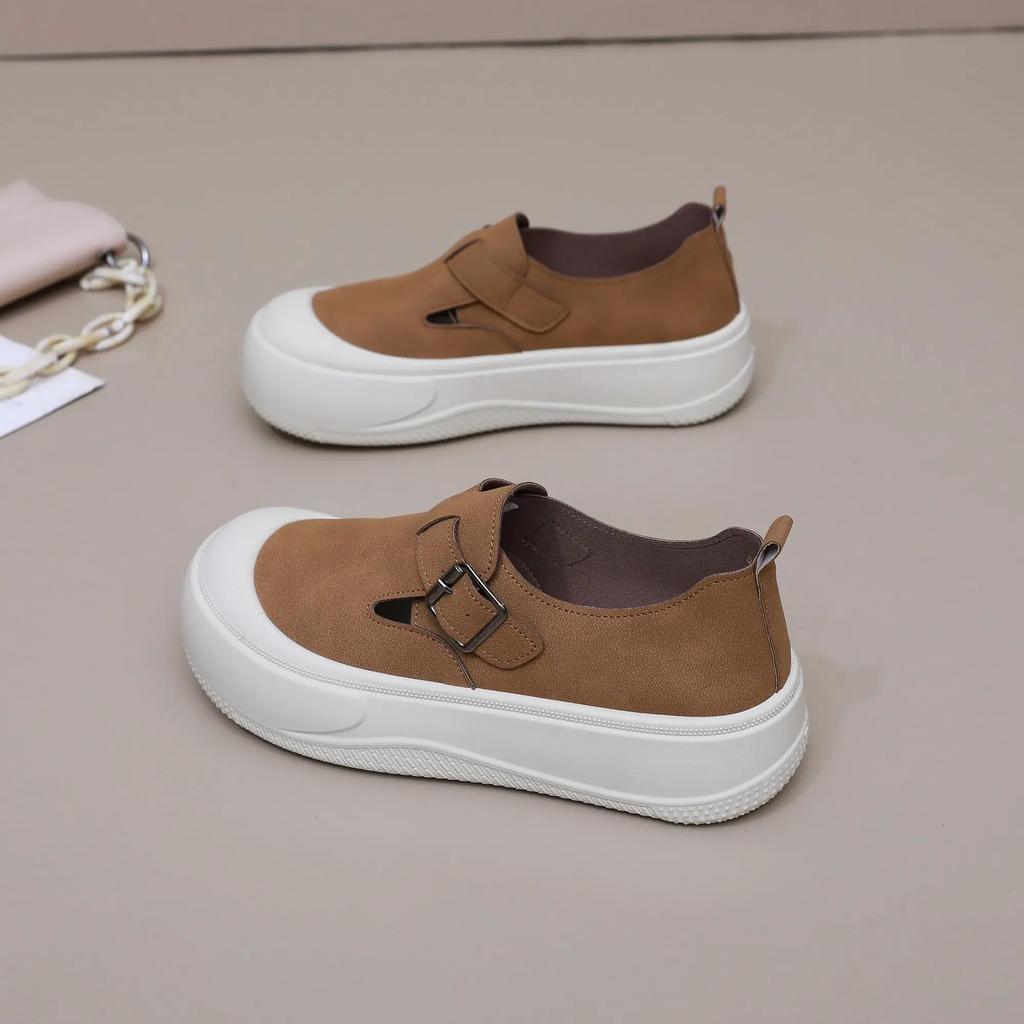 Fashion Round Toe Slip On Shoes for Women Casual Trends 2025 Vulcanized Shoe Original 39 Korean Designer Luxury Deals New Woman Footwear