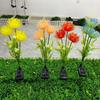 Waterproof Design Solar LED Lights High Quality Realistic Flower Solar Garden Lights Glowing Stems 3 Heads Design Flower Lamp