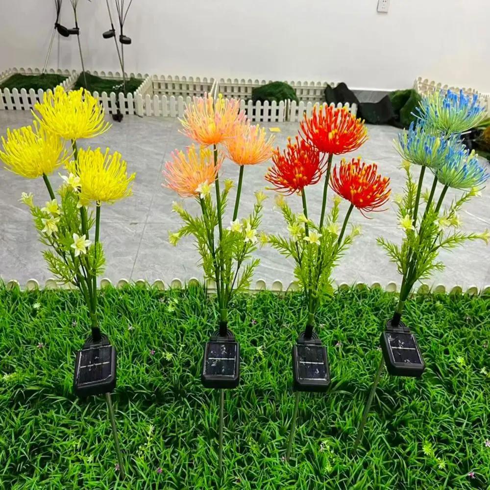 Waterproof Design Solar LED Lights High Quality Realistic Flower Solar Garden Lights Glowing Stems 3 Heads Design Flower Lamp