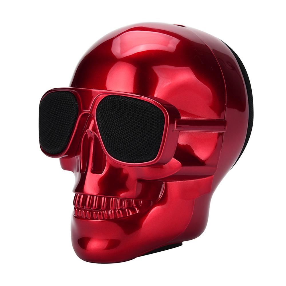 Plating Skull Přenosný bezdrátový reproduktor Bluetooth Mini Subwoofer Stereo s DSP kompatibilní s telefonem/PC Outdoor Car Waterproof Audio