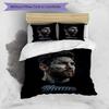 Messi Soccer Star Signature Portrait Personalized Name Bedding Set,Cozy Bed Linen for Teen Boys Bedroom Decoration,Perfect Birthday Gift,Washable Duve