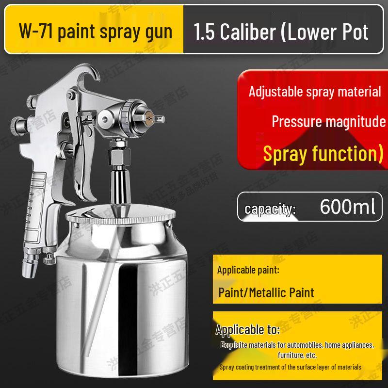 High-Quality Pneumatic Spray Gun with Dual Pots for Furniture, Car Paint, Household, and Textured Spraying