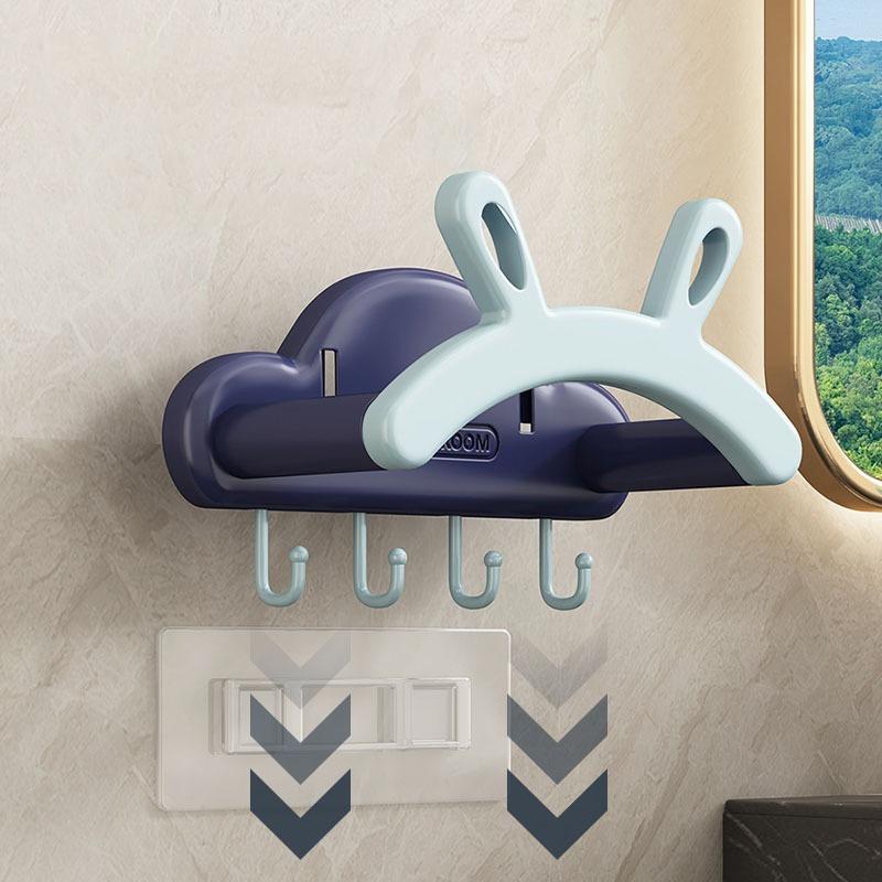Telescopic Washbasin Rack Wall Mounted Rabbit Ears Storage Shelf Multifunctional No Punching Washbasin Hook