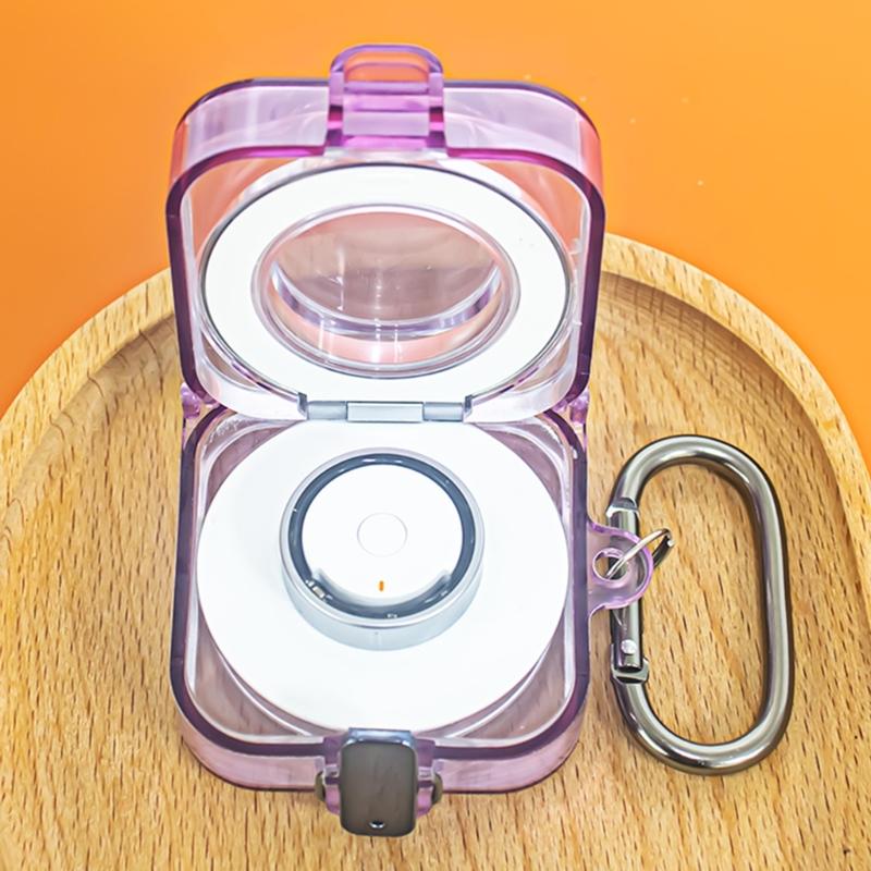 Clear Flexible Case with Carabiner Protector Cover for Rings Charger Shell Dustproof Charging Case Cover