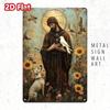 1 Pc Round Metal Wall Art Decor for Office Living Room Patio (20x20 Cm)