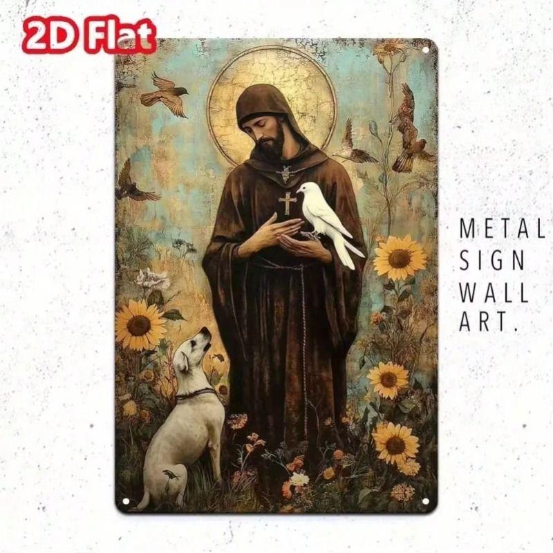 1 Pc Round Metal Wall Art Decor for Office Living Room Patio (20x20 Cm)