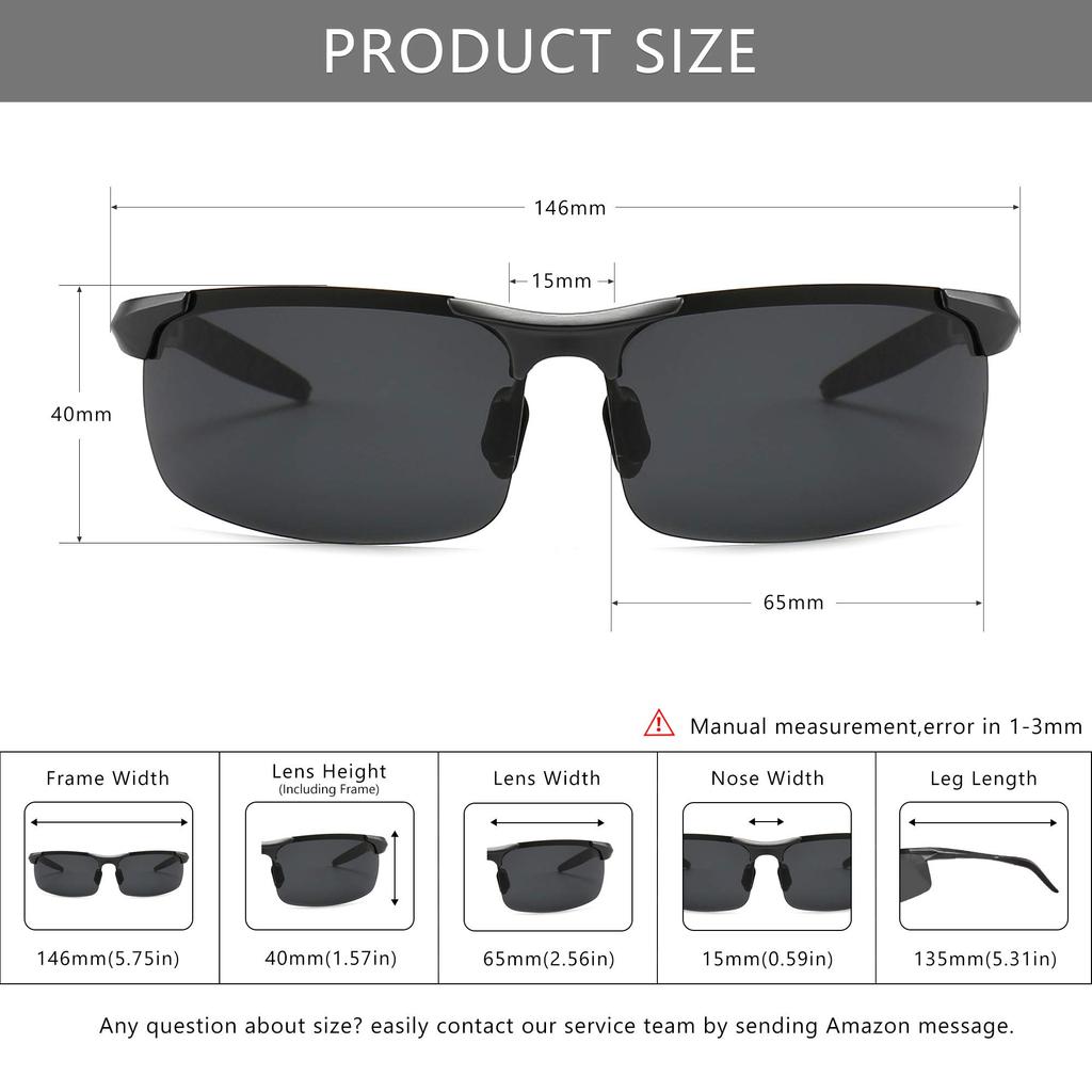 HD Polarized Sunglasses for Running Metal UV400 Gray SGT177QKH JP [SUNGAIT] Men's Driving, Fishing, Cycling, - Frame, (Gunmetal Frame, Lens)