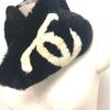 Chanel Big Coco CC CC Mark Accessories Tippets Scarf Fur Black/White