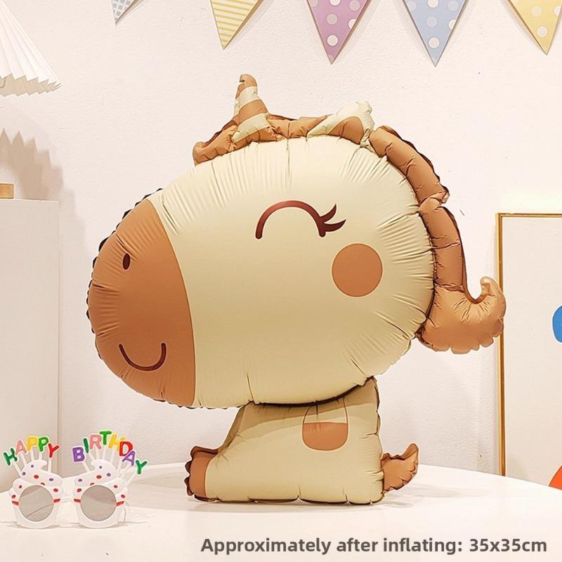 Matte Cartoon Cute Animal-shaped Balloon Baby's 100th Birthday Decoration and Photo Props