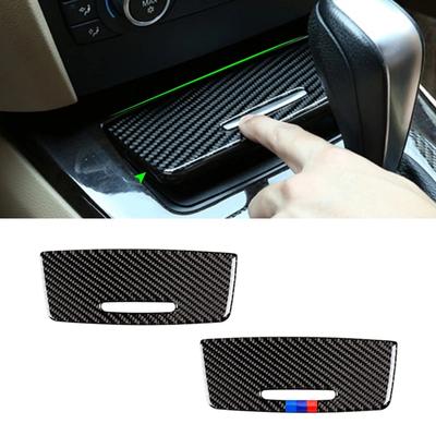 עבור ב.מ.וו סדרה 3 E90 E92 2005 - 2009 2010 2011 2012 כיסוי מצית לרכב פנימי מרכז בקרת סיבי פחמן