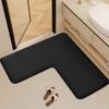 L-shaped toilet door absorbent mat thick bathtub mat bathroom dirt-resistant non-slip soft floor mat door mat entrance mat