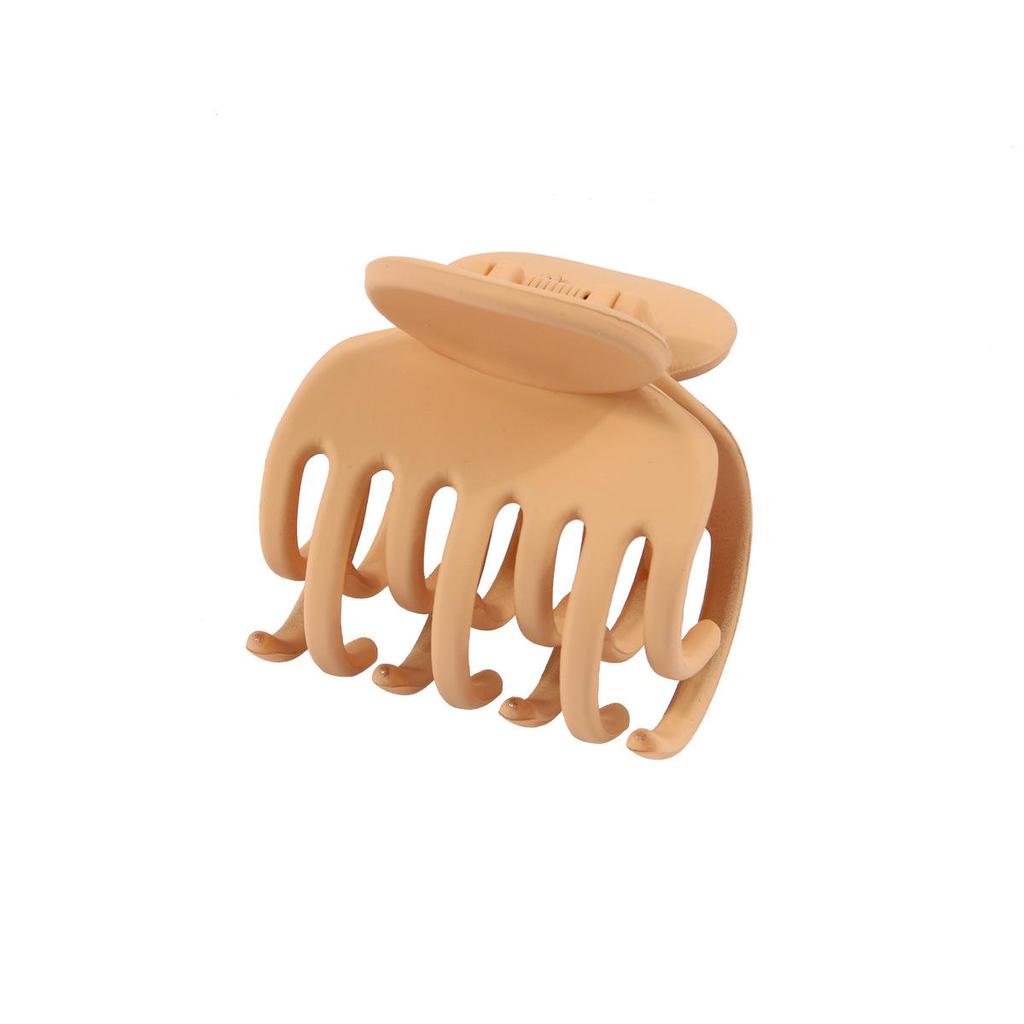 4cm Milk Coffee Hair Claw Clip - Frosted Small Shark Clip for Women's Updos