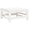 4 Piece Garden Lounge Set White Solid Pine Wood