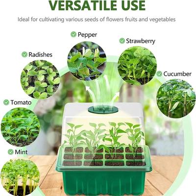 Seedling Pot,Seedling Germination,Seeder,LED Growth Light,Tray Box withTimer, AdjustableVentilation and Humidity
