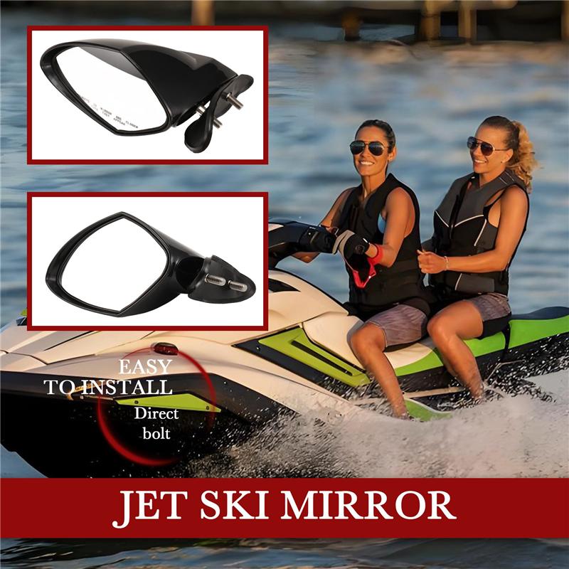 A03E-Motorboat Rearview Mirror Jet Ski Mirror Accessories For Yamaha Waverunner VX 110 Deluxe Sport Cruiser EX EX R Black Left
