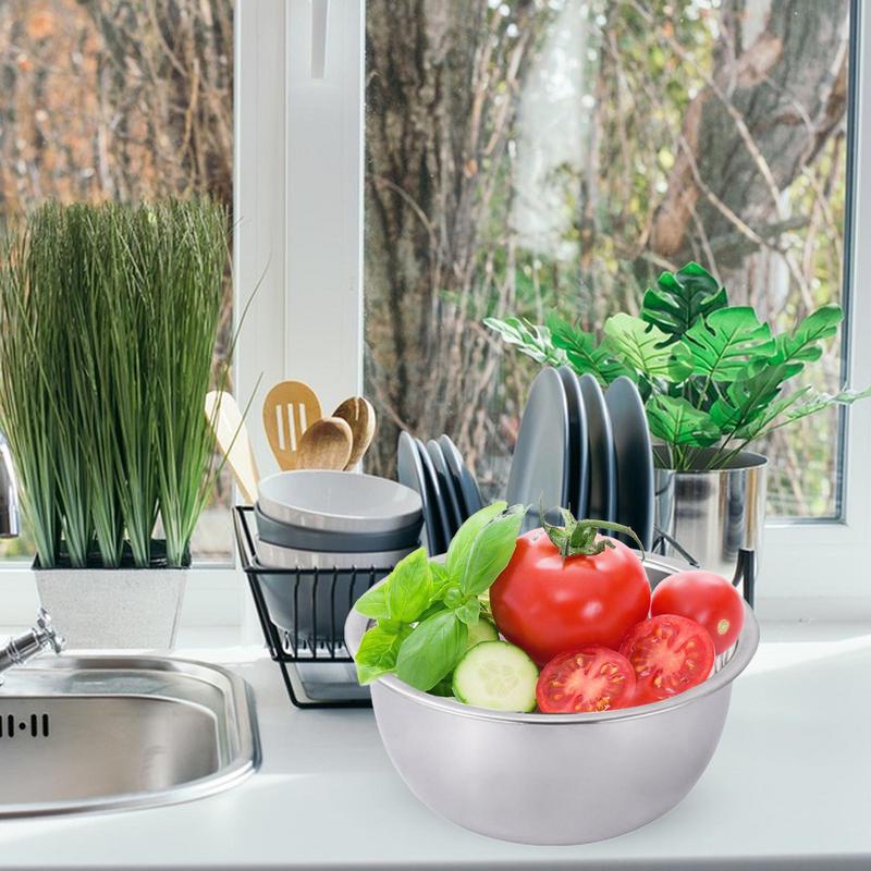 Schüssel-Set Edelstahl Schüssel-Set Küchenschüssel Salat-Küchenutensilien Verdickter Topf Runde Schüssel Haushalt Waschen