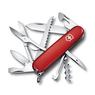 VICTORINOX Huntsman Red Swiss Army Knife Multifunctional Knife Disaster Prevention Goods Mountain Climbing Hiking Camping Scissors with Saw Swiss Made