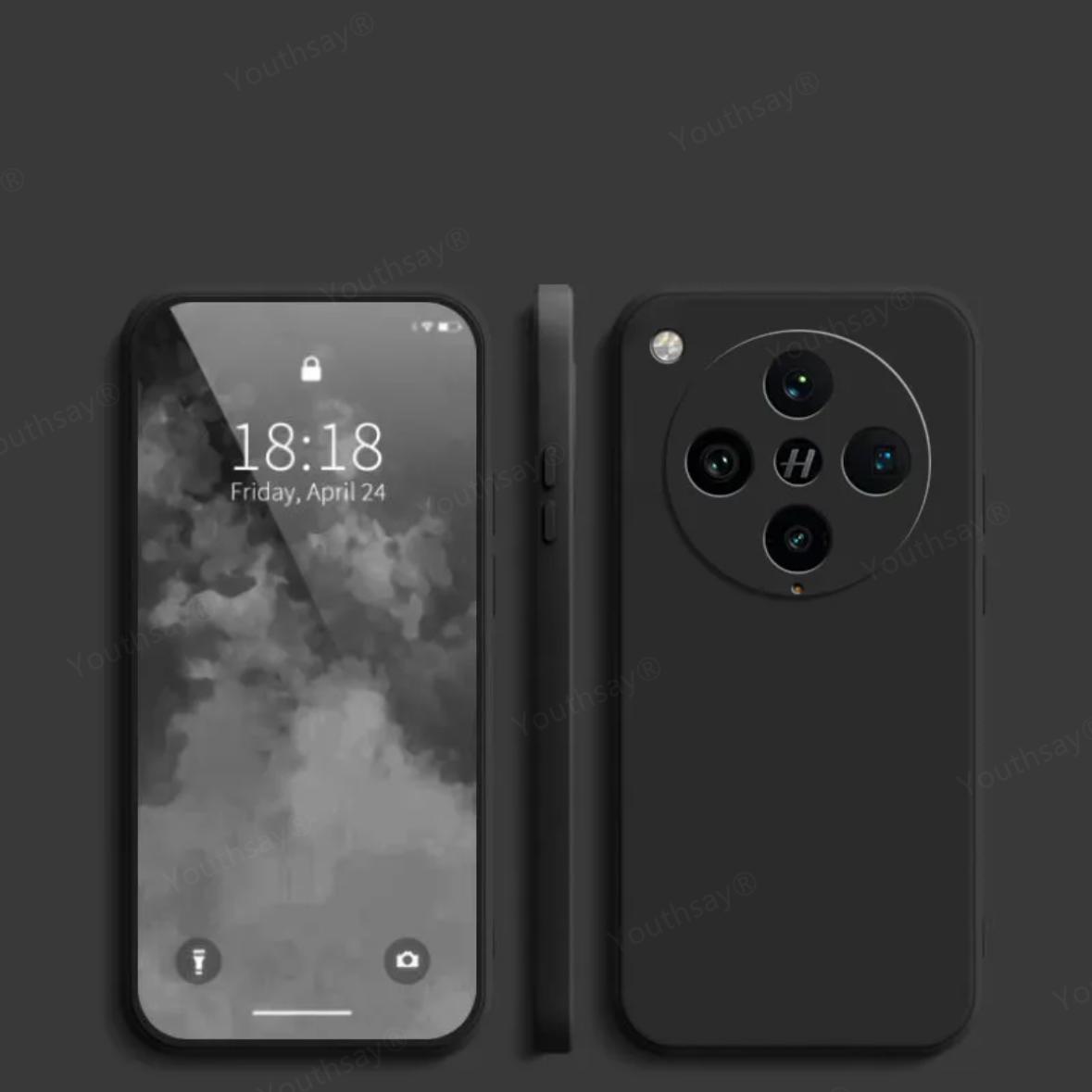 

Для OPPO Find X8 Pro Жидкий силиконовый чехол OPPO Find X8 Pro Чехол Funda Coque Мягкий защитный чехол для камеры TPU OPPO Find X8 Pro For Find X8 чёрный