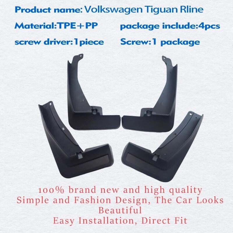 Car Fender Ste 4pcs FOR Volkswagen VW Tiguan Rline Mudguard Fenders Mud Flaps Guard Splash Accessories Auto Styline Front Rear