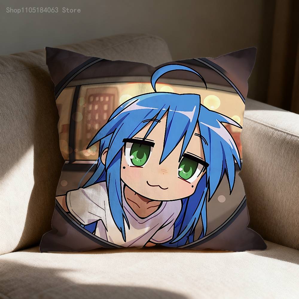 Konata L-Lucky Izumi S-Star Pillow Case For Sofa Decor Car Office Room Printing Cushion Cover Decorations and Protector