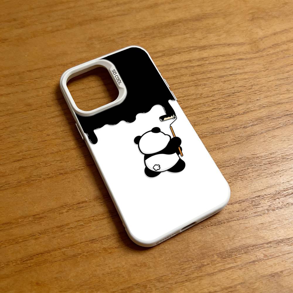 Cute Giant Panda  Phone Case for iPhone 17 16 Pro Max Air 15 14 Plus 12 11 Soft Shockproof Cover