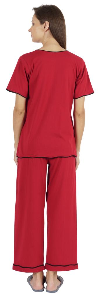 Inkmeso Damen Schlafanzug Set Oberteil Einfarbig Nachtwäsche Pj Loungewear 2-teiliges Set