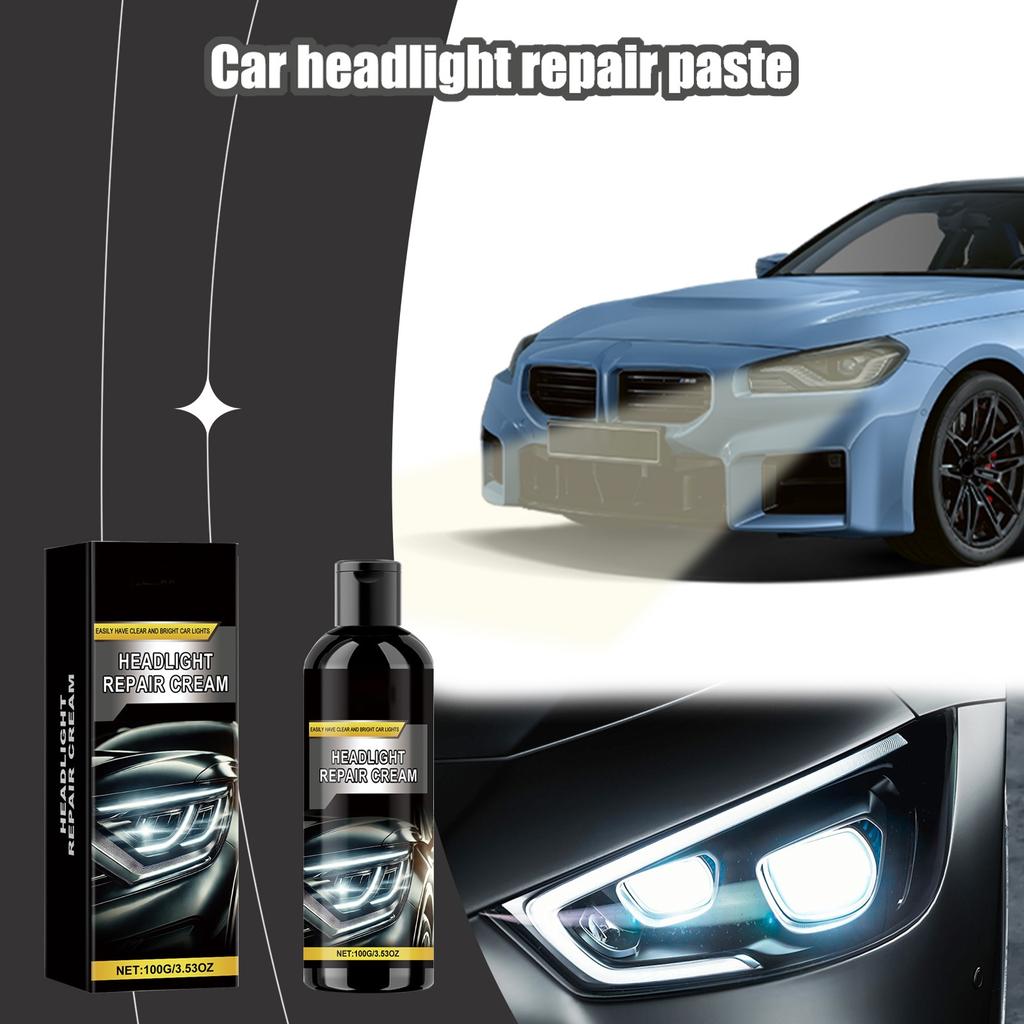 Car Headlight Refurbishment Cream, Headlight, Polishing, Care, Cleaning, Decontamination, Yellowing, Refurbishment Care Agent