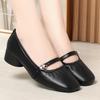 3cm Fashion Breathable Comfortable Shallow Mary Janes Women's Flats 2025 Fall Block Heels Soft Leather Shoes for Office Mom