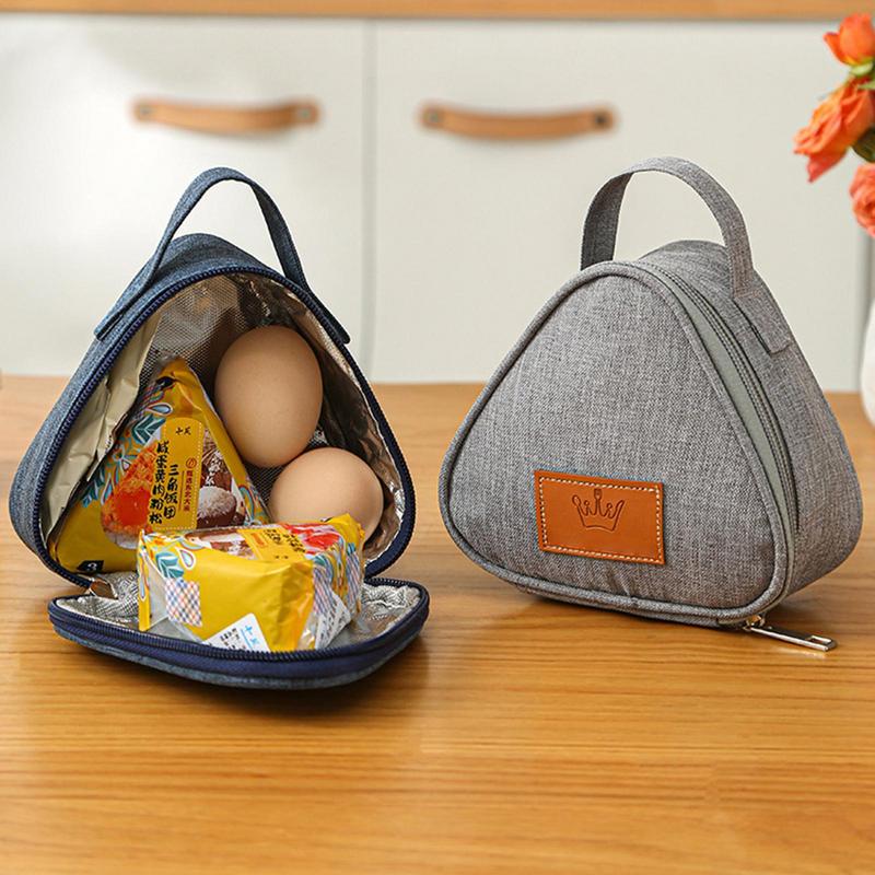 Breakfast Insulation Thermal Bag Small Triangular Rice Ball Lunch Box Bags Cute Portable Food Bento Fresh Pouch For Adult Kids