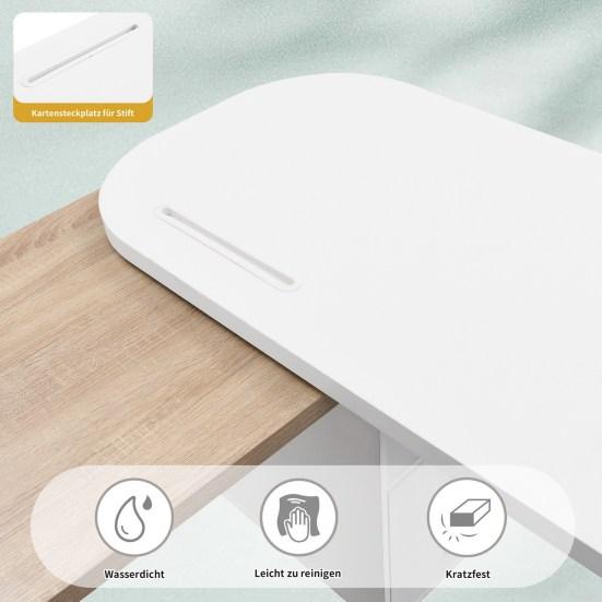 L-förmiger Computertisch mit Schubladenschrank, moderner Laptop-Schreibtisch mit weißer Holzmaserung, starke Tragfähigkeit, Schreibtisch aus Holz für das Home Office