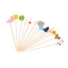100Pcs Mix Fruit Bamboo Pick Buffet Cactus Leaves Cupcake Fruit Fork Salad Stick