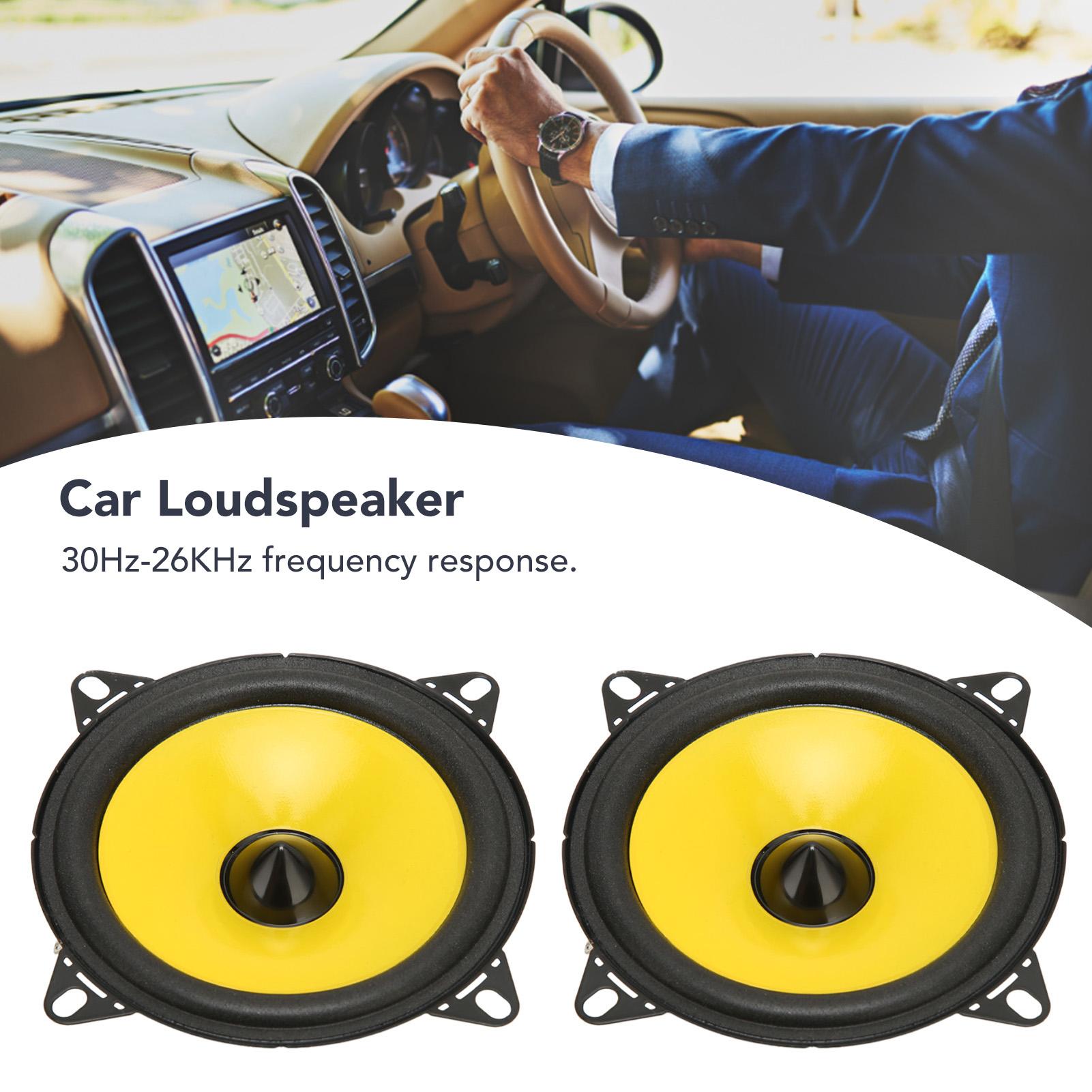 

Car Loudspker, 2 Pcs Car Coaxial Spkers Full Range 4in 300W Pk Power Clr Sound for System Modification