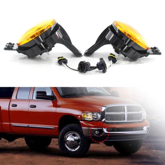 

2Pcs Fog Light Lamp Bumper Yellow Driving Front Replacement 55077475AC 55077474AC