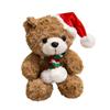 Holiday Gift Plush Teddy Bear with Valentine’s Day Rose Bouquet - Christmas & Graduation Celebration