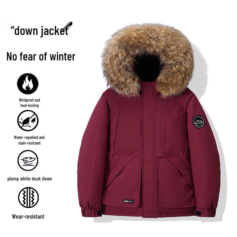 Trendige Winter-Daunenjacke mit Pelzkapuze - Verdickter Skianzug für Damen & Herren